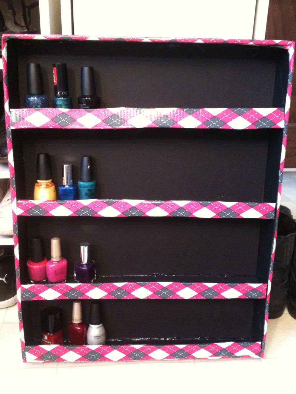 All finished. Photos was taken without full collection of polishes. I had to take them all off to put in the dowels and photograph that step.