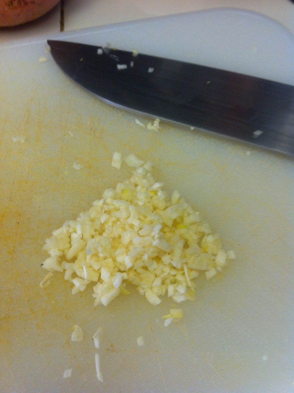 All garlic is chopped
