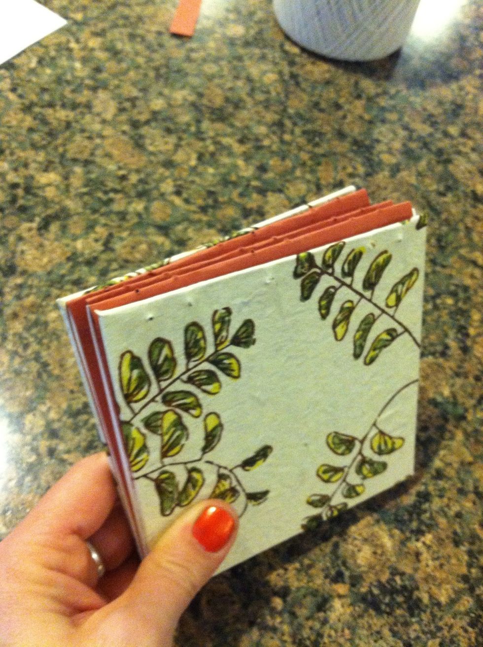 All holes punched ready to bind (sew)