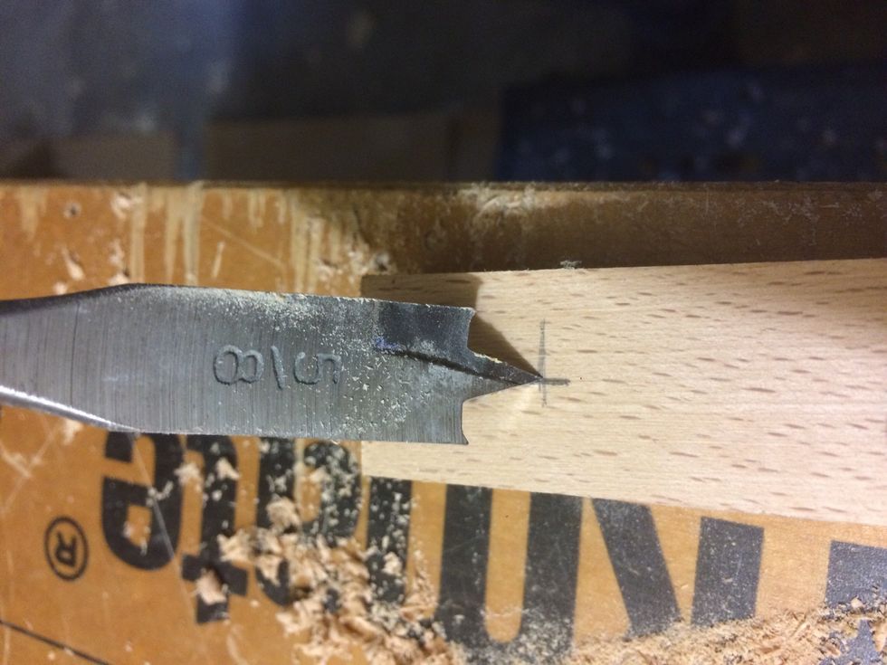 All I had was a 5/8" dowel so I used a 5/8" spade bit to make all the holes in the hooks