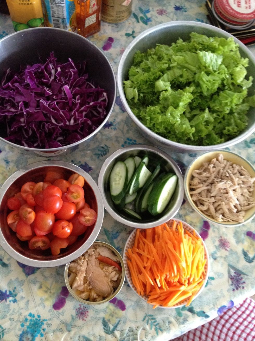 All ingredients are washed n cut!