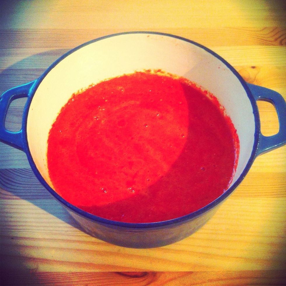 All ingredients blended and mixed.