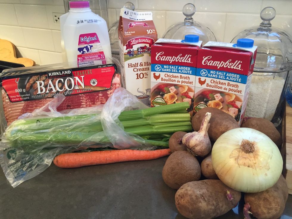 All ingredients shown except for the cheese!