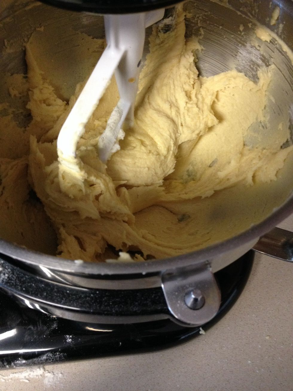 All mixed and now add the last of the flour