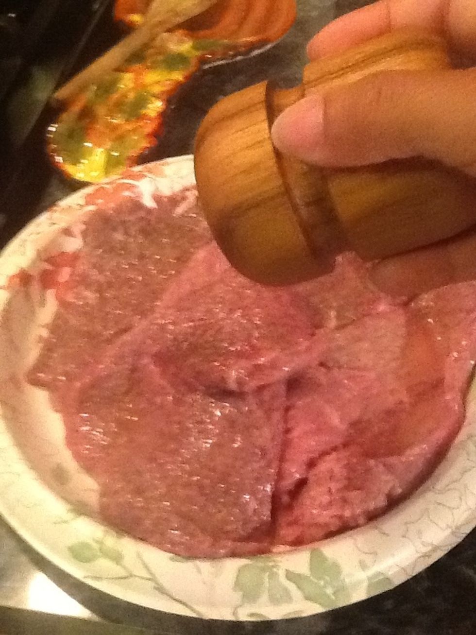 All my beef is dry and now I will salt them a bit. I didn't give measurements, just sprinkle each side with some salt. Easy peasy