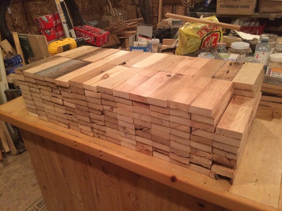 All my pieces are ready to get tapered and angle cut.