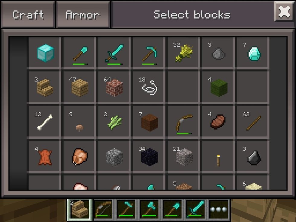 All of the blocks that you collect will be kept in your infantry you can access by tapping the three dots near the bottom of the screen.