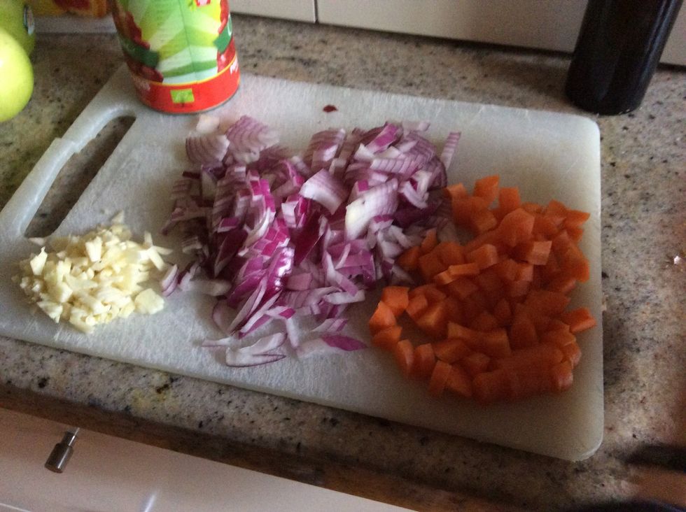 All of the diced ingredients.