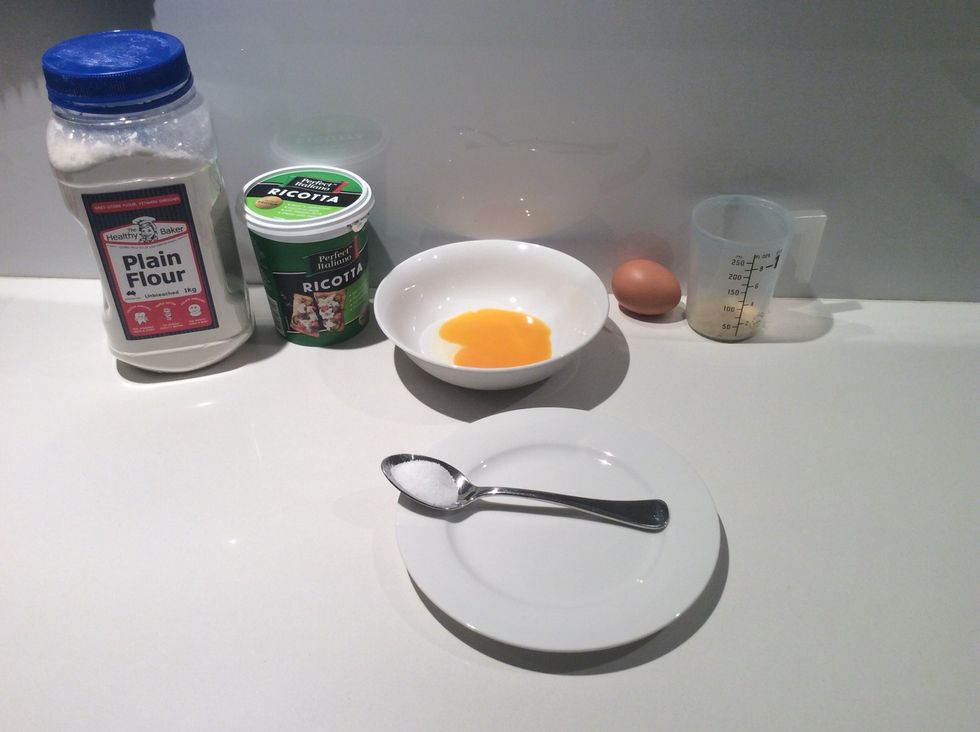 All of the ingredients to make the Gnocchi