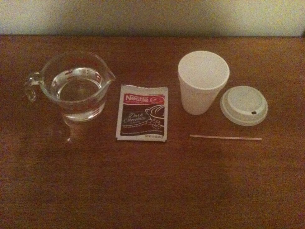 All of the supplies. I will be using  water and an insulated cup.