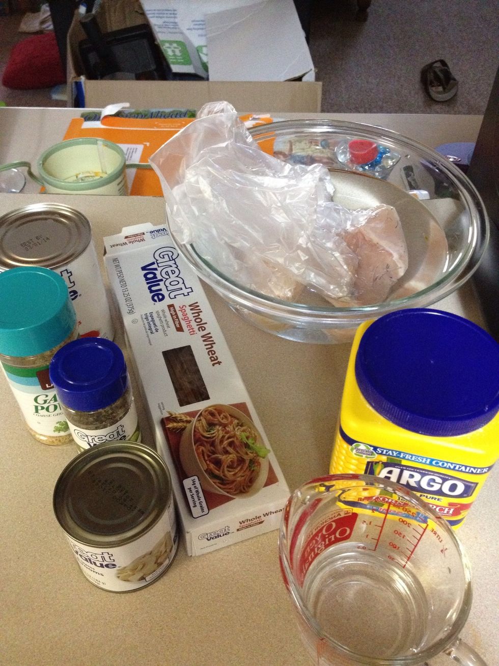 All of your ingredients!!! I like to use whole wheat pasta but you can use whatever type of pasta you like!