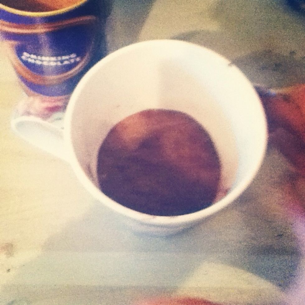 All the dry ingredients in the mug \ud83d\ude0a