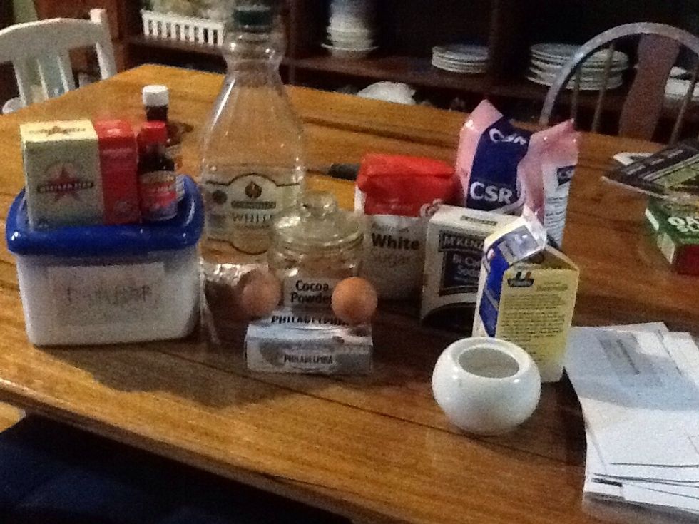 All the ingredient's you'll need Preheat oven to 180 degrees C