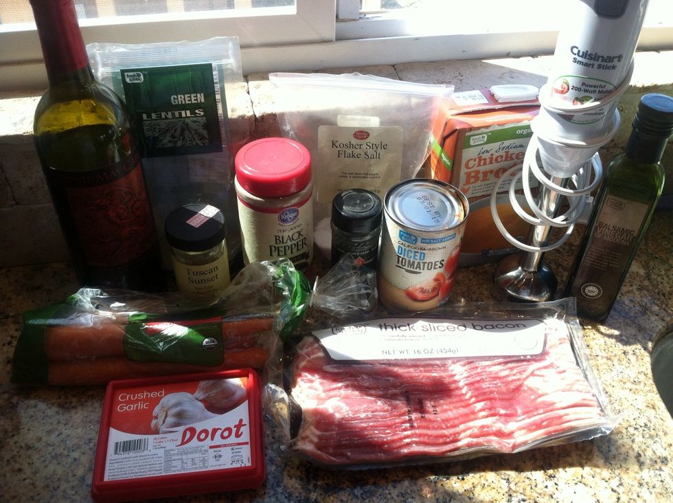 All the ingredients except the onions