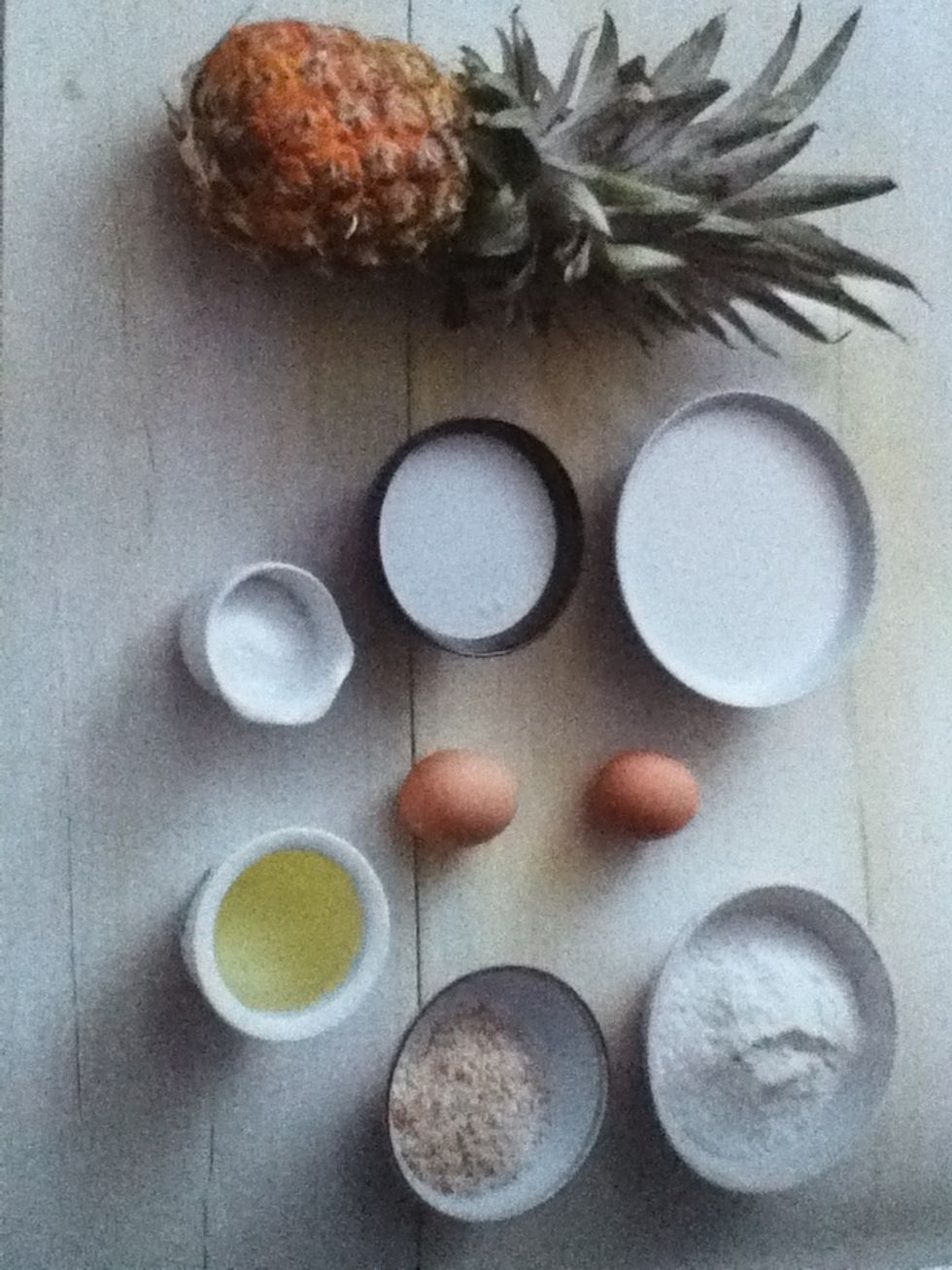 All the ingredients needed for the pancakes