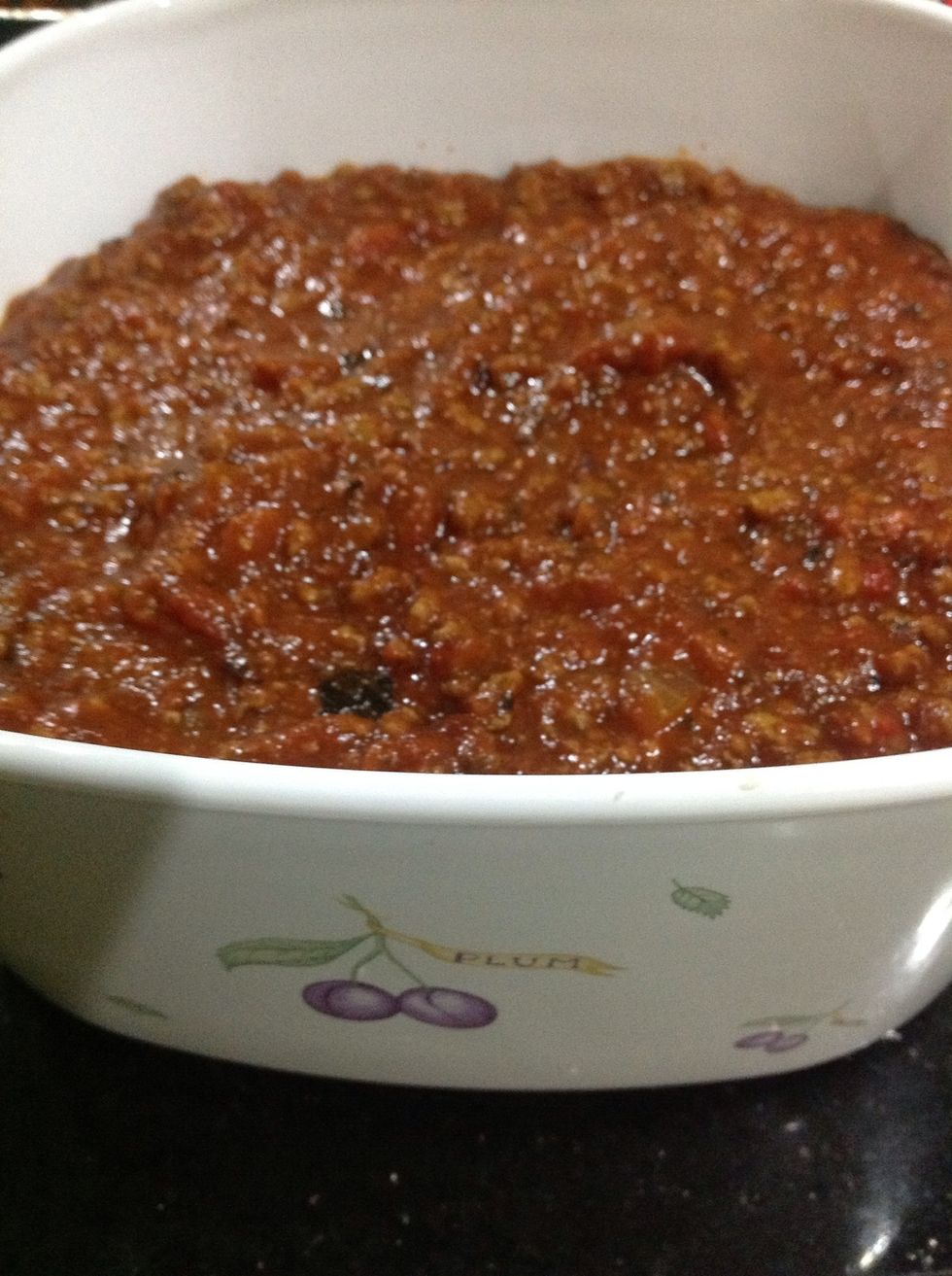 All the remaining sauce.