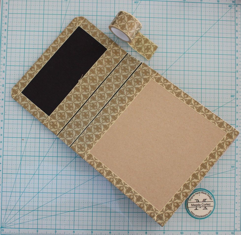 All the sides means all the sides!!! When you add the washi tape to the top cover round the corners with your scissors.