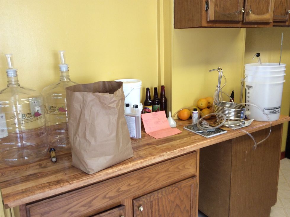 All the supplies from left to right.