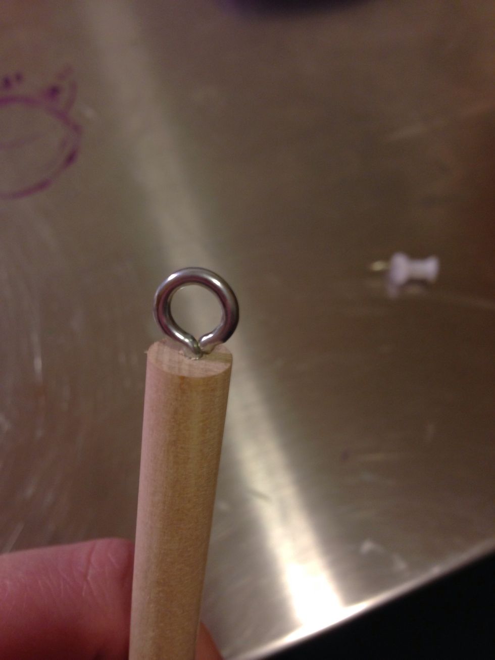 All the way into the dowel.