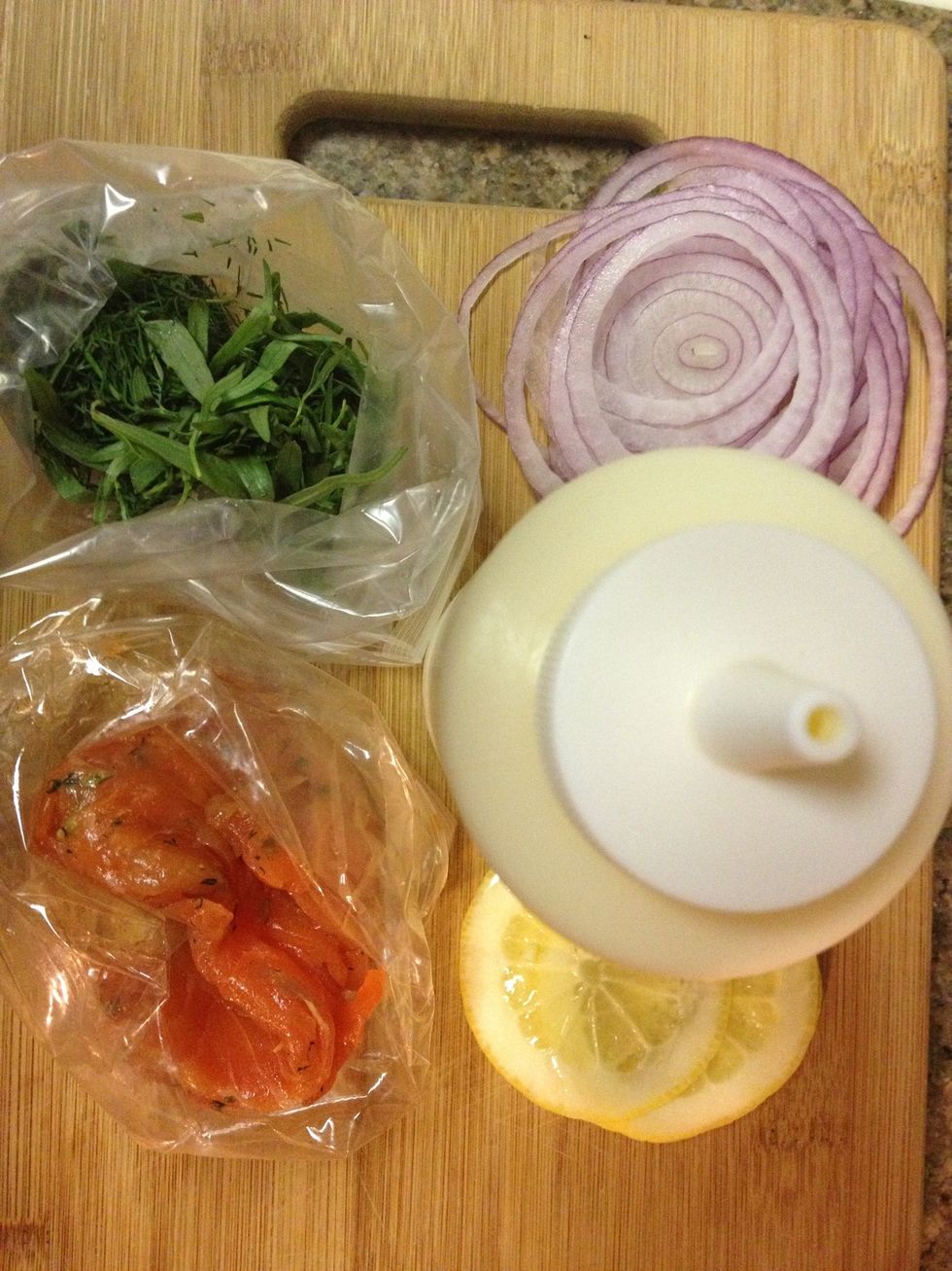 All toppings are prepped.. get this done before the dough hits the oven.
