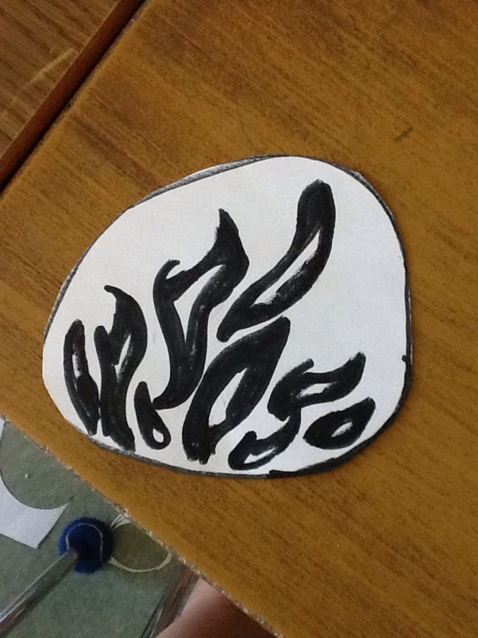 All you have to do is draw flames and add a circle! Now you have a dauntless symbol.