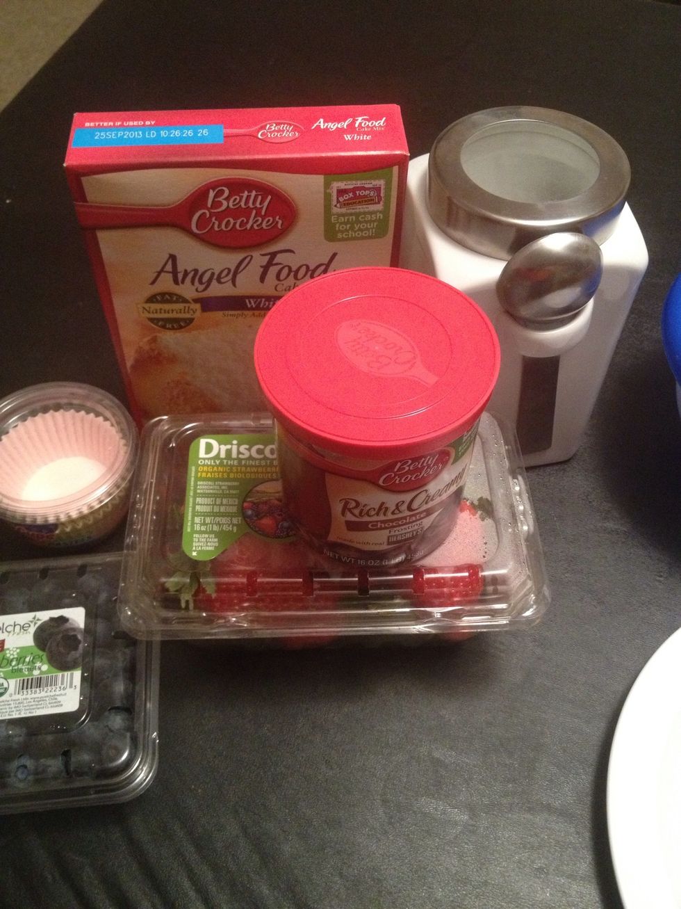 All your ingredients. I ended up not using the frosting. But it's up to you.