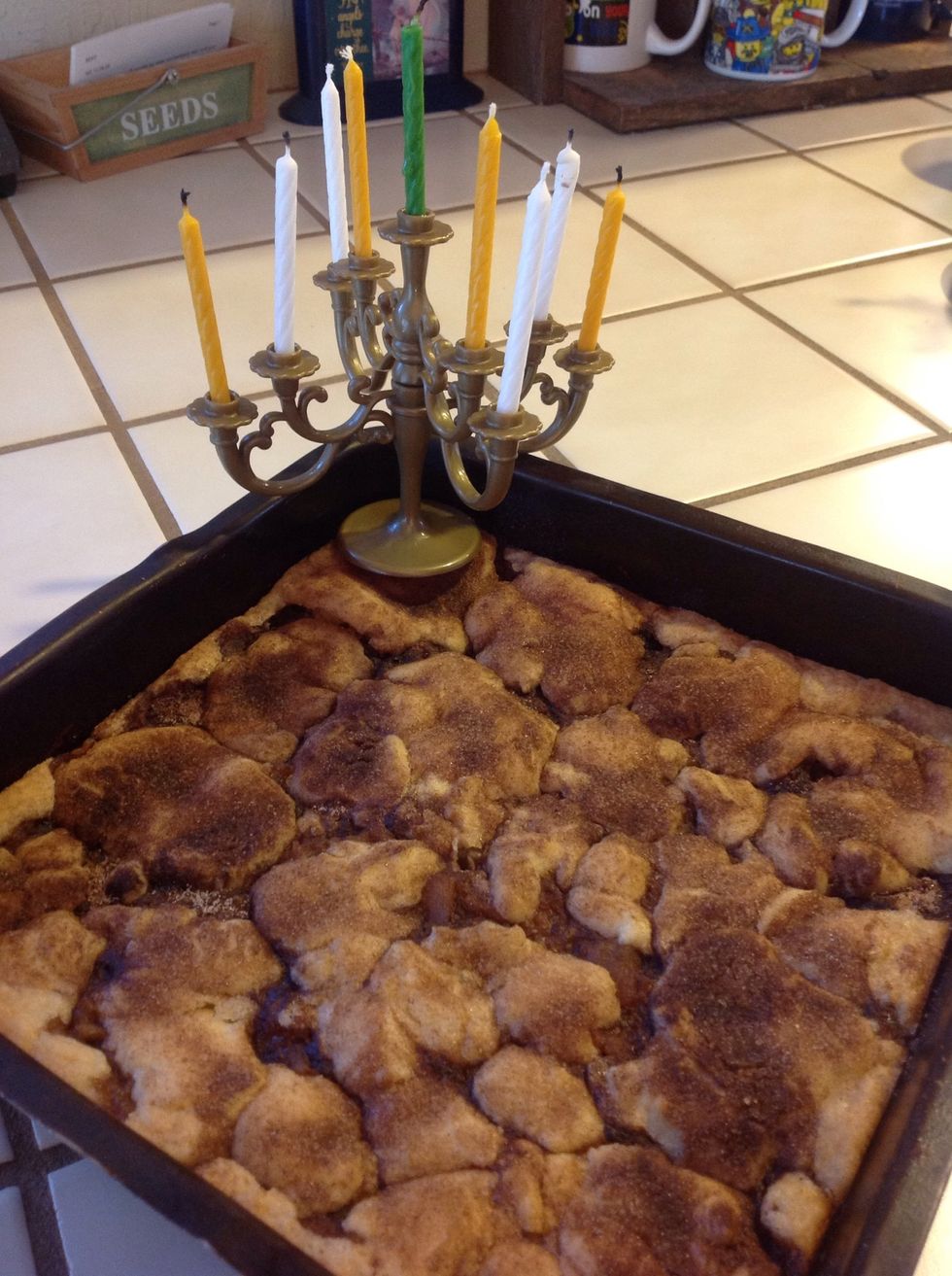Allow bars to cool & cut into squares. We used this for my sons birthday celebration instead of a cake.