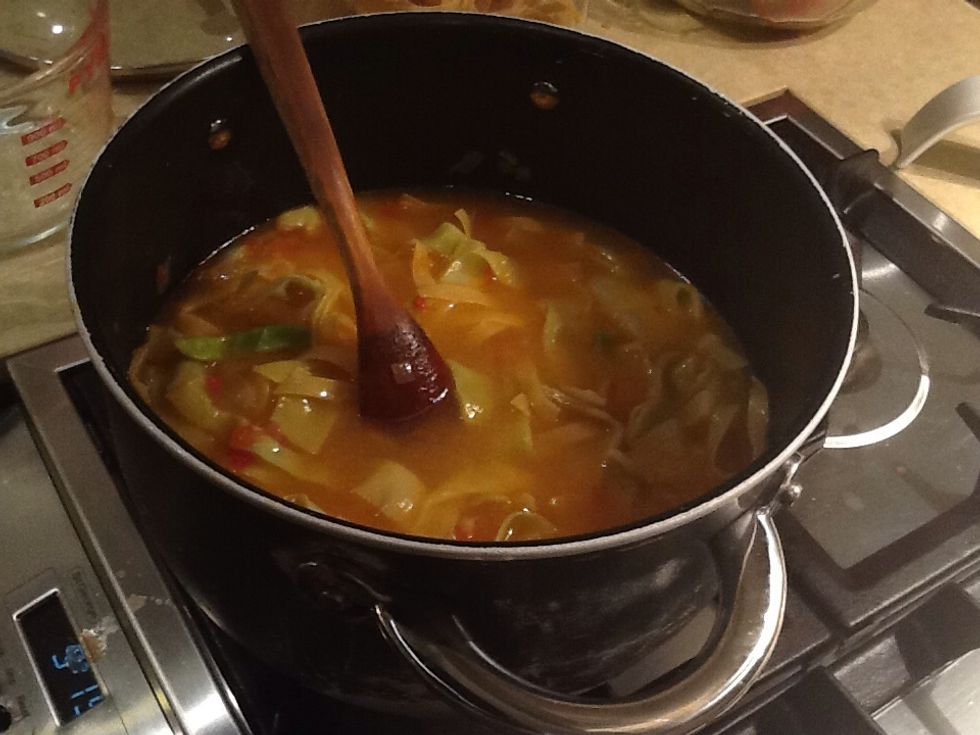 Allow ingredients to simmer