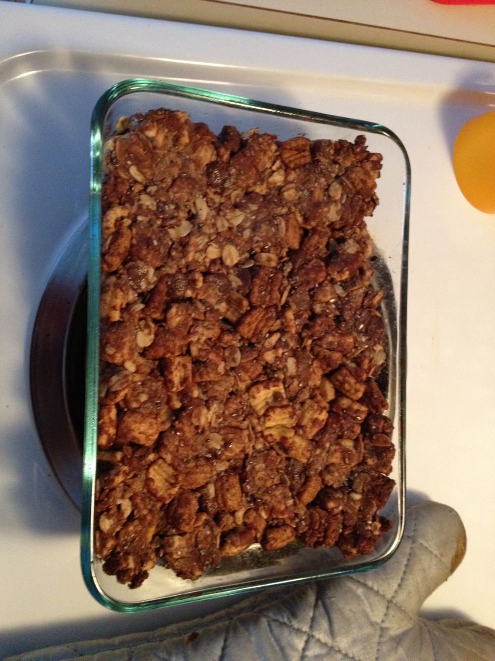 Allow it to cool and then cut into bars. You can put them in little ziploc baggies. :)