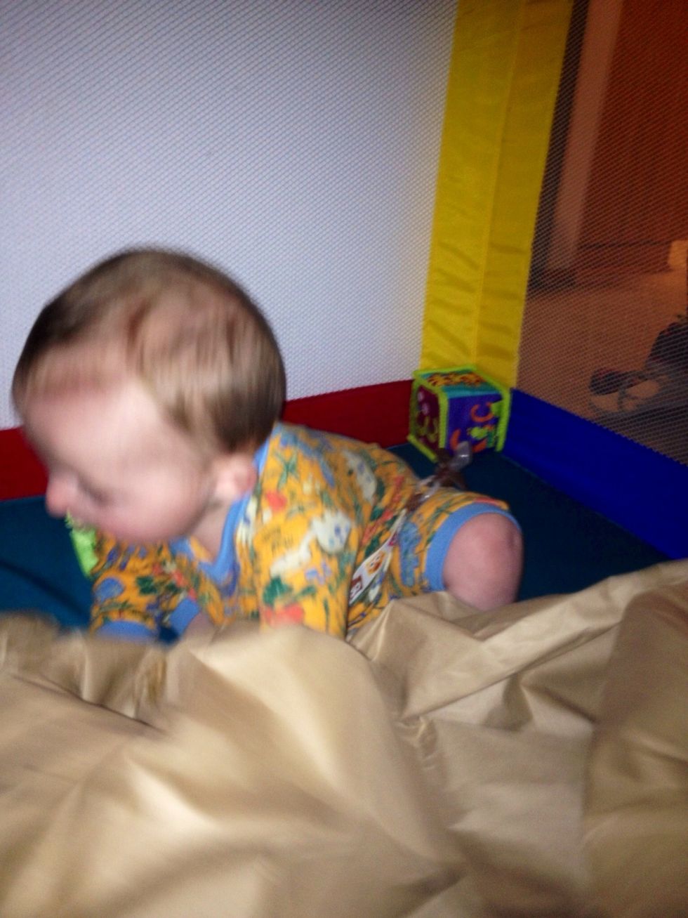 Allow paper crazed infant to explode all over a secure zone, you will find paper everywhere so unattended baby/grenade combo not suggested. Easy cleanup.