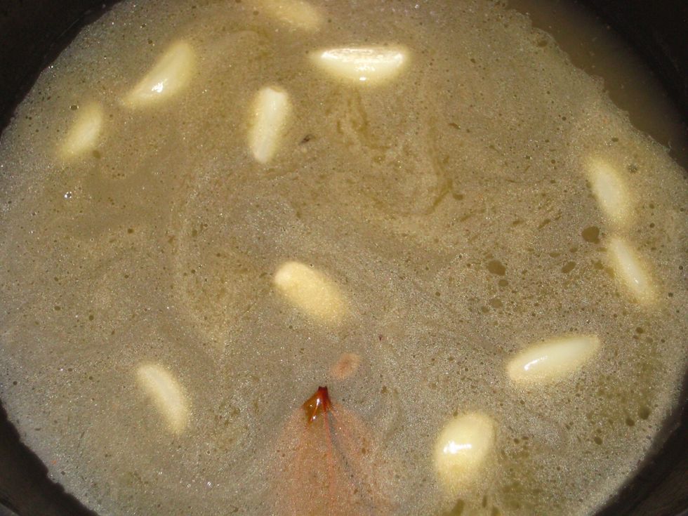 Allow the liquid to simmer and reduce for about 5 minutes or until slightly thickened under medium heat.
