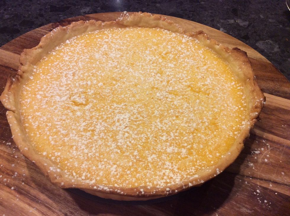 Allow to cool in tin for 40 minutes before serving. Serve dusted with icing sugar.
