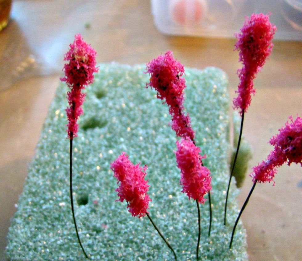 Allow to dry in a piece of styrofoam.