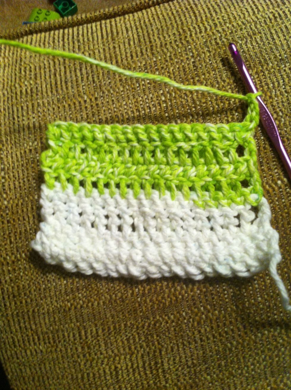 Almost done! (4 more rows). Ch 4, (counts), tr across, Turn.