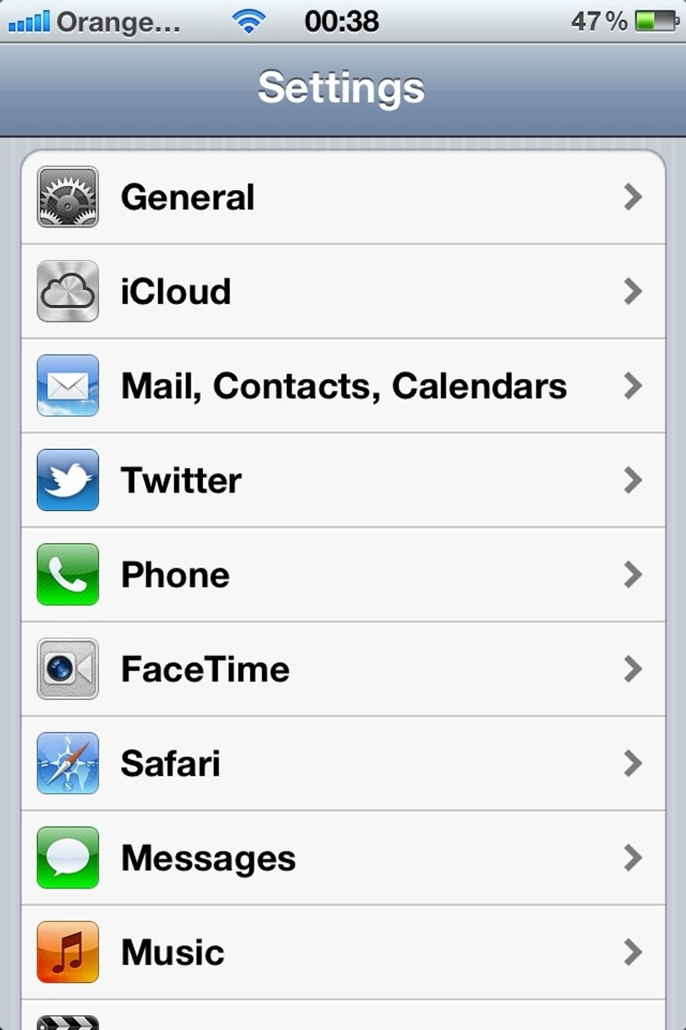 Almost done scroll down until you can see the Mail, Contact, Calendars tab and click on it.
