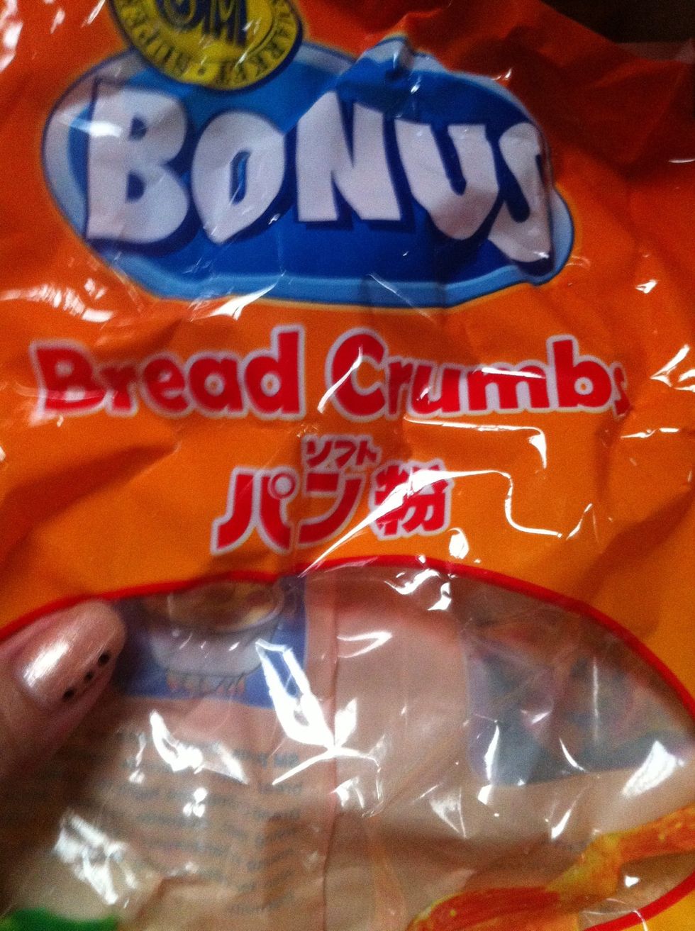 Almost forgot our bread crumbs! It's for our sardines!