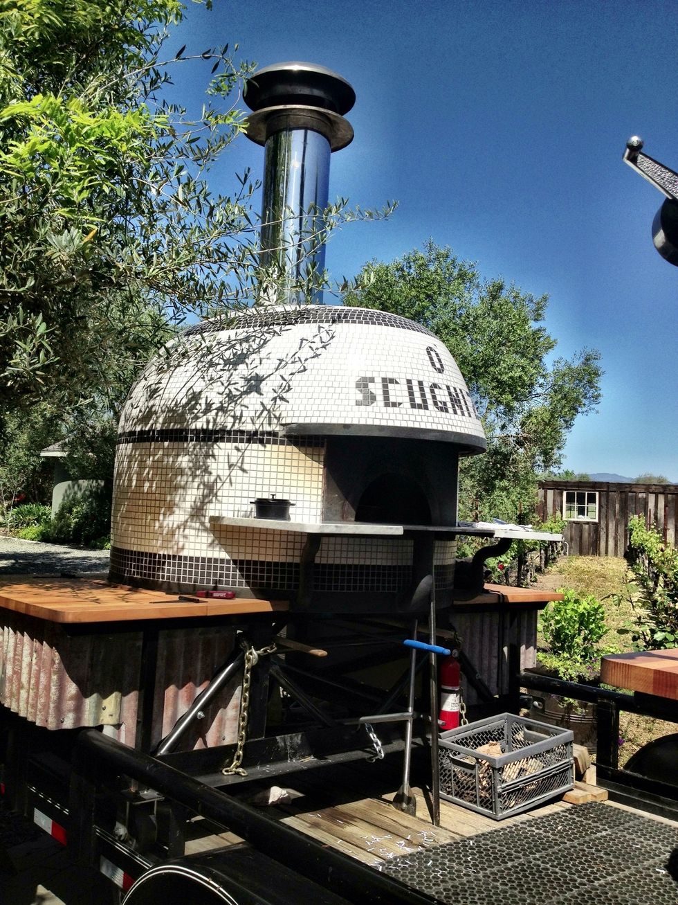 Along with wine tasting, we savor gourmet pizza made in an outdoor pizza oven!