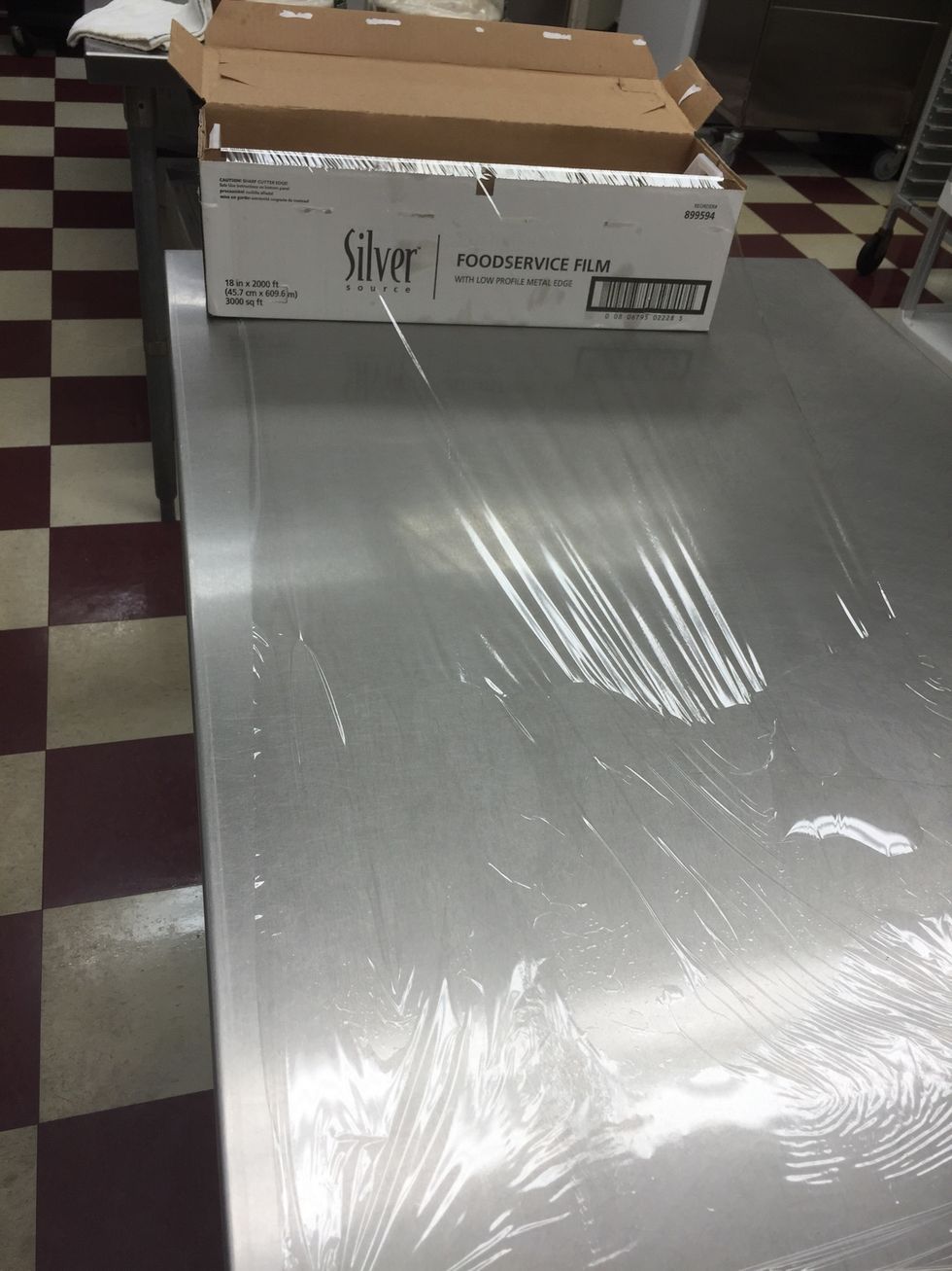 Alright be generous pull food film out on your counter. This is gonna separate gourmet from grandma!!