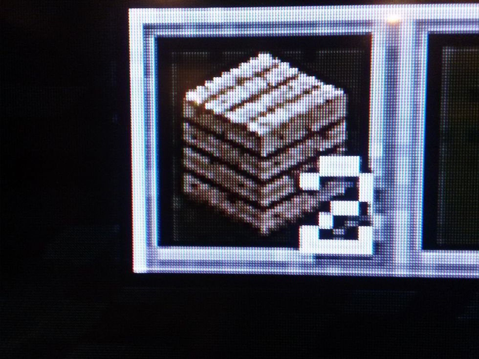 Alright so now your wondering what to do with the 2 extra blocks. Place them in your inventory.