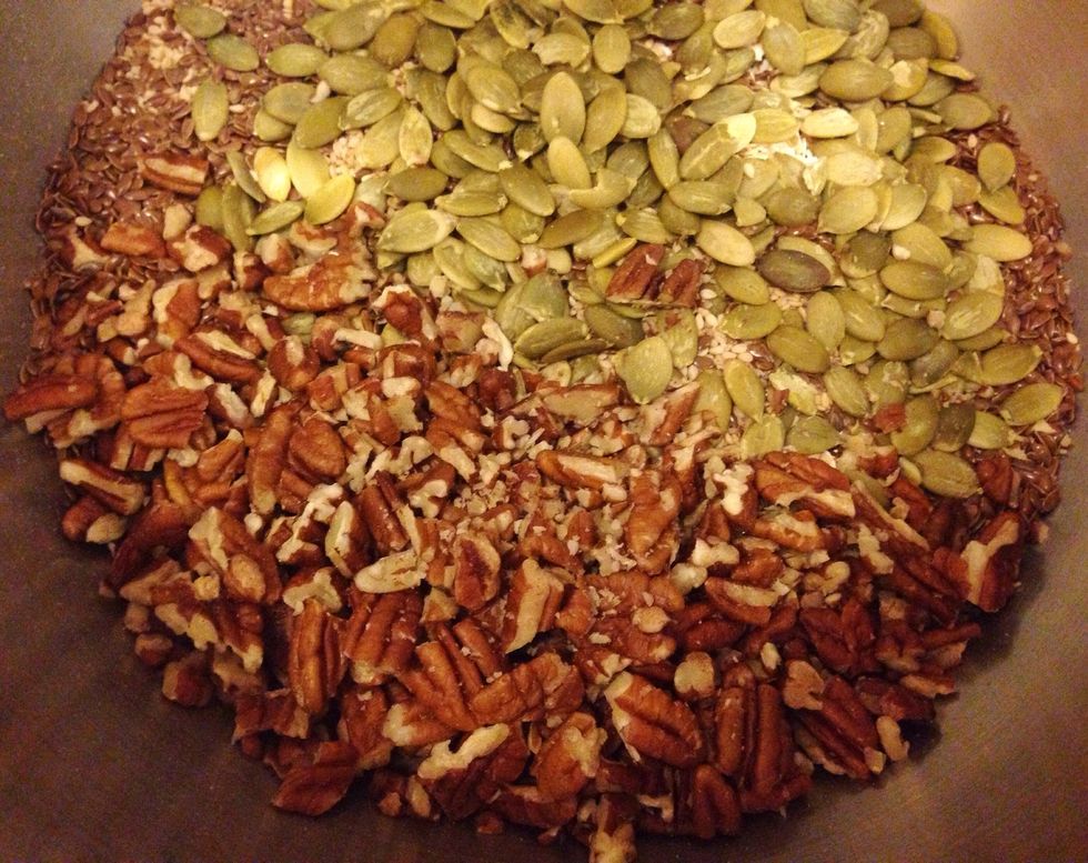 Also add chopped nuts, it works well with pecans, walnuts, hazelnuts or other unsalted nuts.