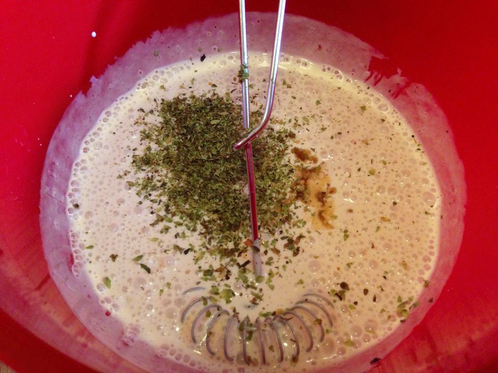 Also add dried oregano and chicken broth.