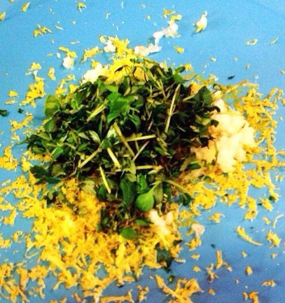 Also add the grated garlic. Mix it well and add salt and black pepper.