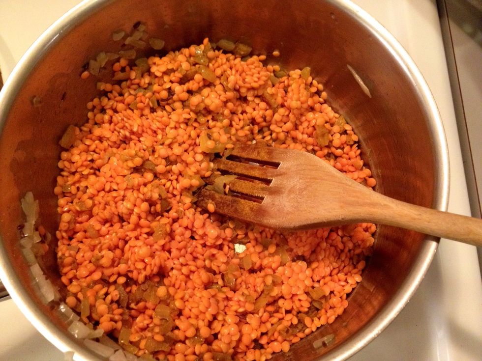 Also add the lentils.