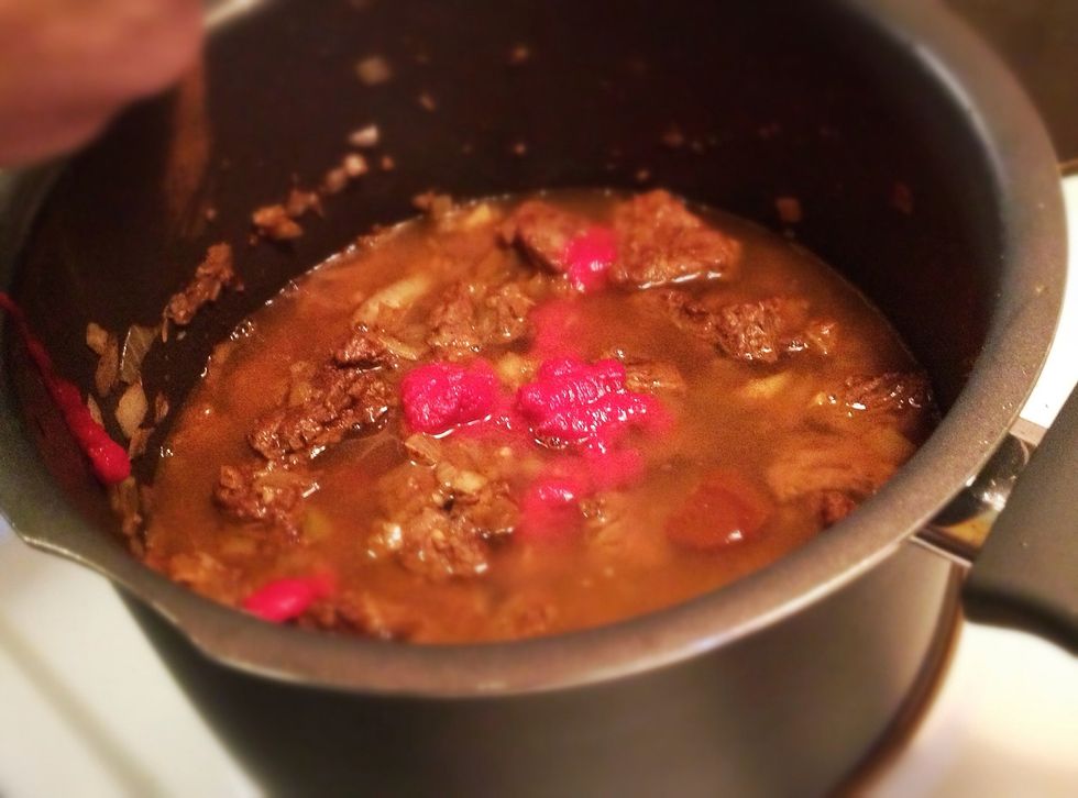 Also add tomato paste. I ran out so I also adddd some chili sauce.