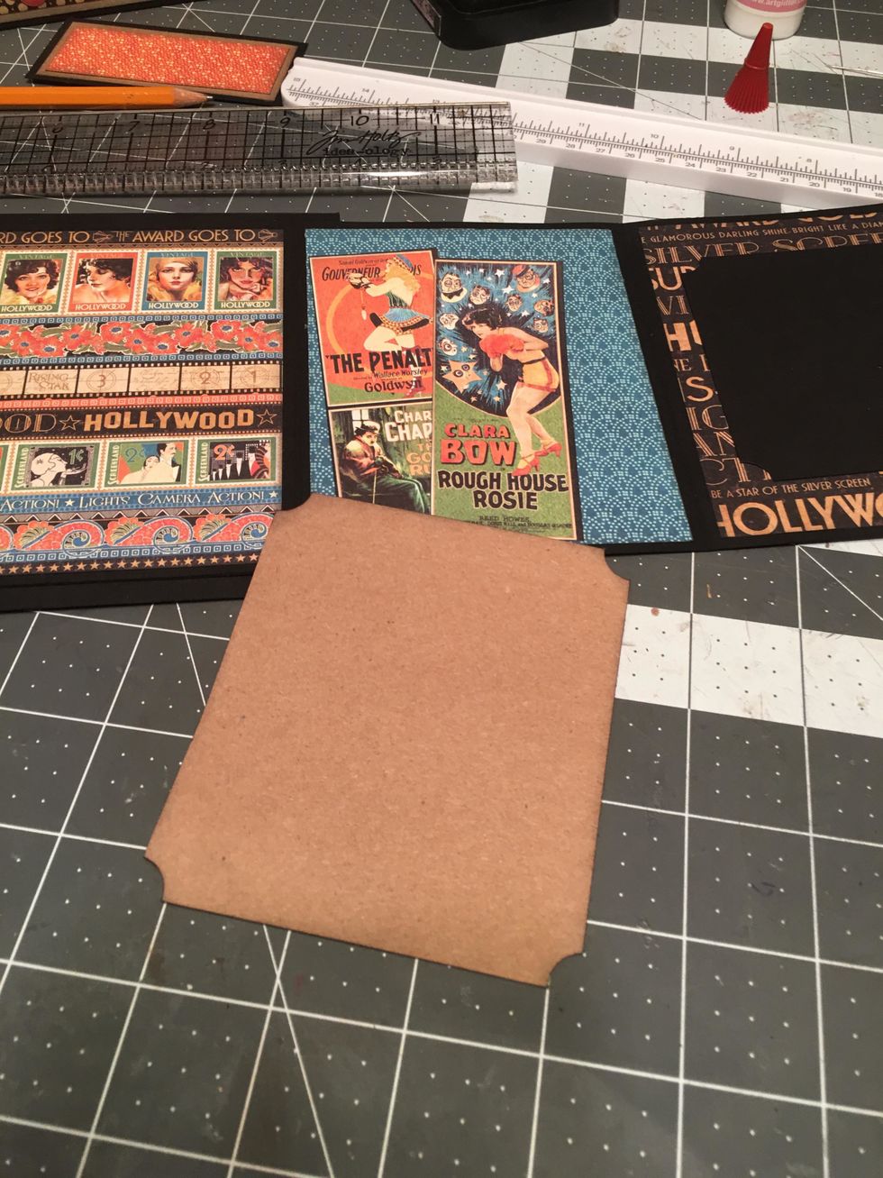 Also cut 1 more kraft mat @ 2 1/4" x 3 1/2". Ink the edges.