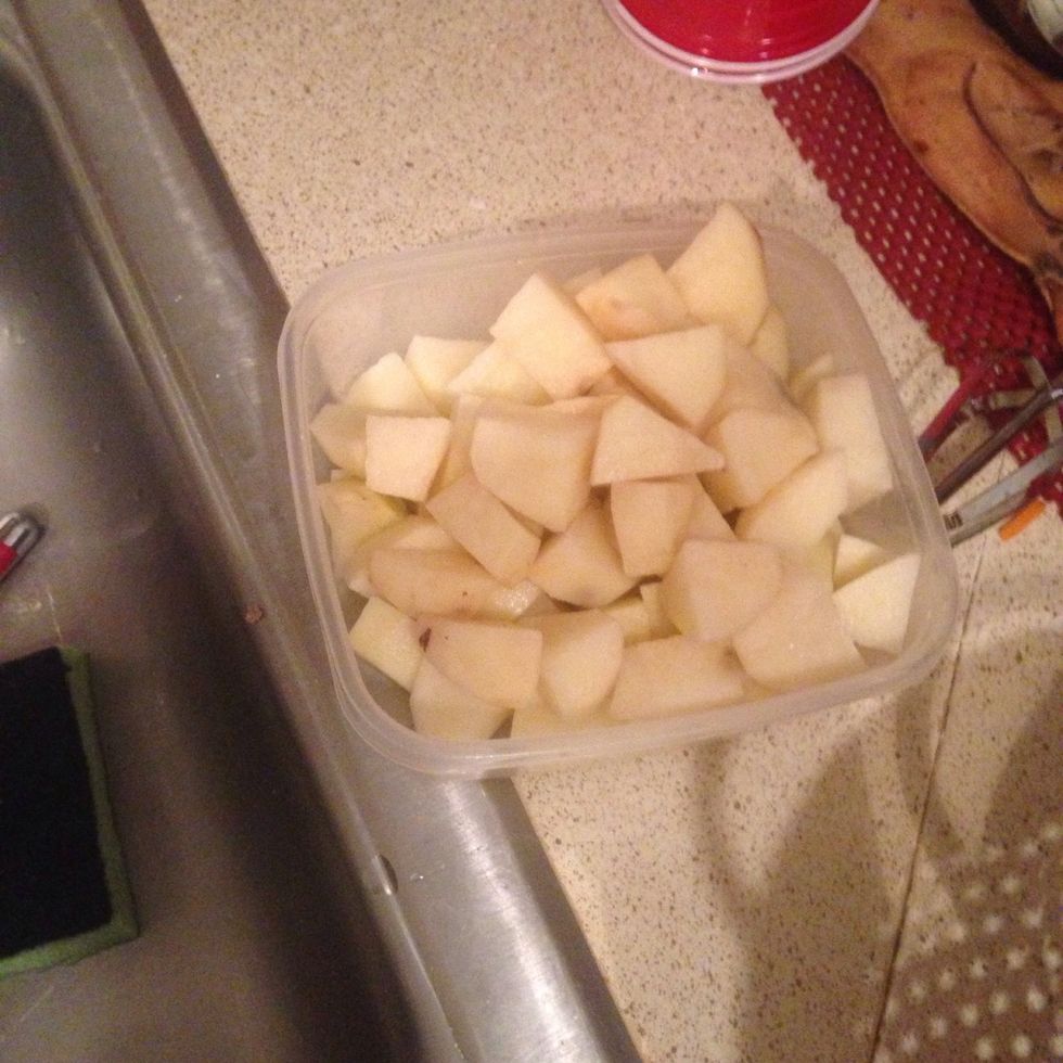 Also dice potatoes I used three