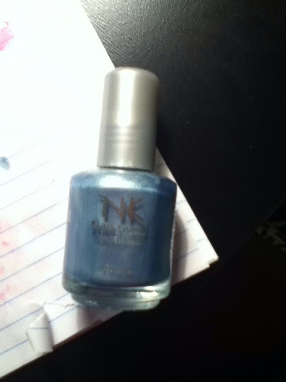 Also get out your metallic blue (Mosaic Blue NK Nail Enamel)
