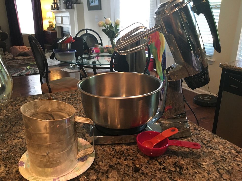 Also, grab the utensils you will need to make the cream cheese frosting.