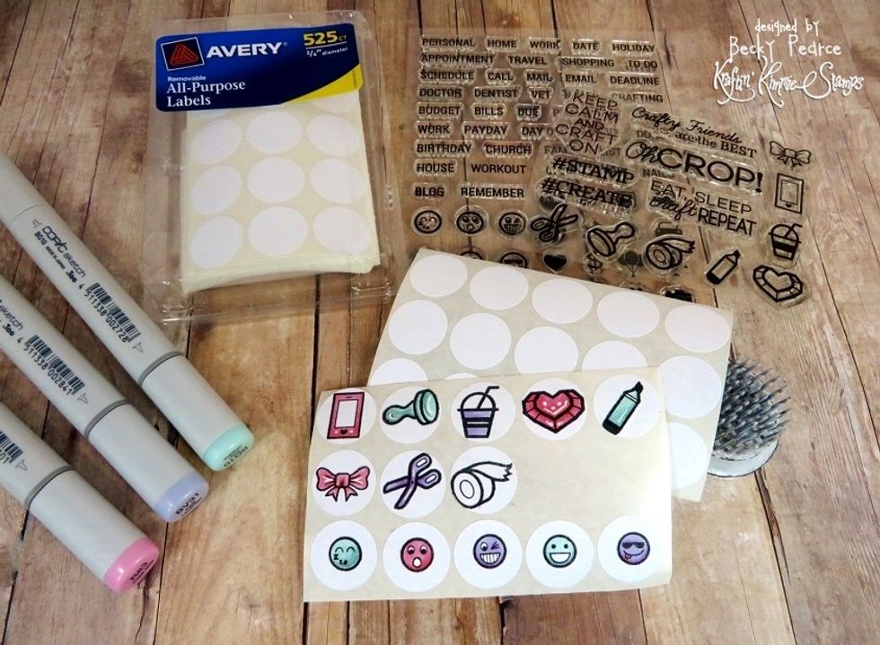 Also!  I used the new Kraftin' Kimmie Stamps Oh Crop set to make accessory planner stamps!   Available At: www.KraftinKimmieStamps.com