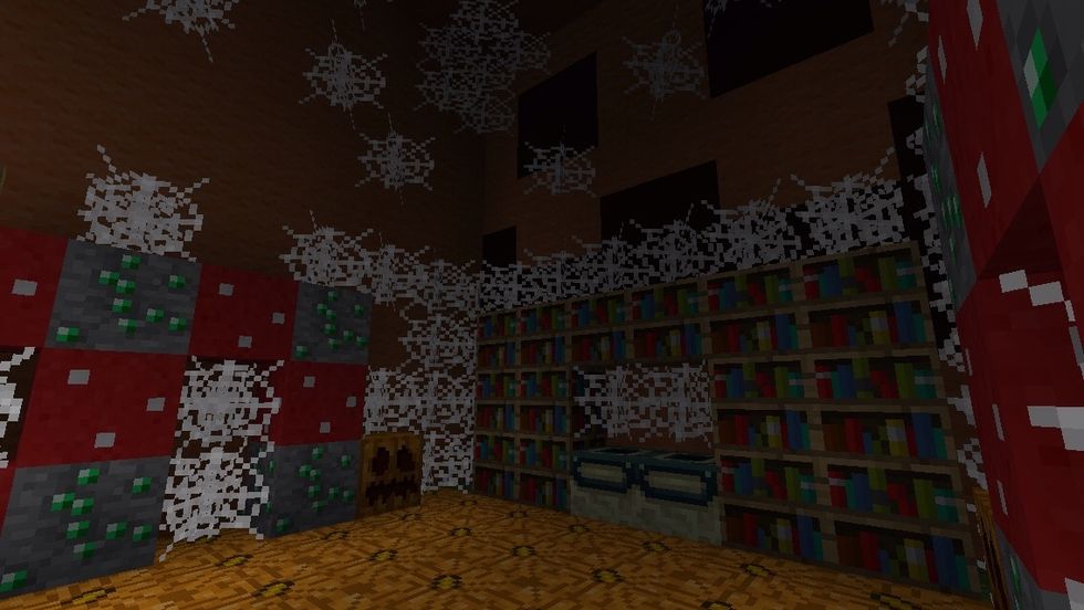 Also, in the front, I have put 2 ender portal blocks to look like a cauldron.